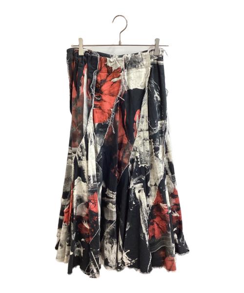 Millanni（ミランニ）MILLANNI (ミランニ) PRINTED SPIRAL FLARE SKIRT ブラック サイズ:-の古着・服飾アイテム