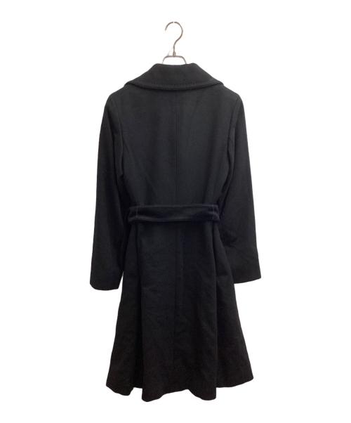MaxMara（マックスマーラ）MaxMara (マックスマーラ) Virgin wool coat / バージンウールコート / イタリア製 銀タグ ブラック サイズ:40の古着・服飾アイテム