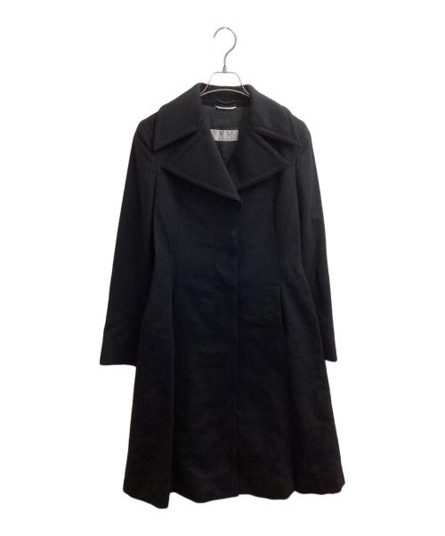 MaxMara（マックスマーラ）MaxMara (マックスマーラ) Virgin wool coat / バージンウールコート / イタリア製 銀タグ ブラック サイズ:40の古着・服飾アイテム