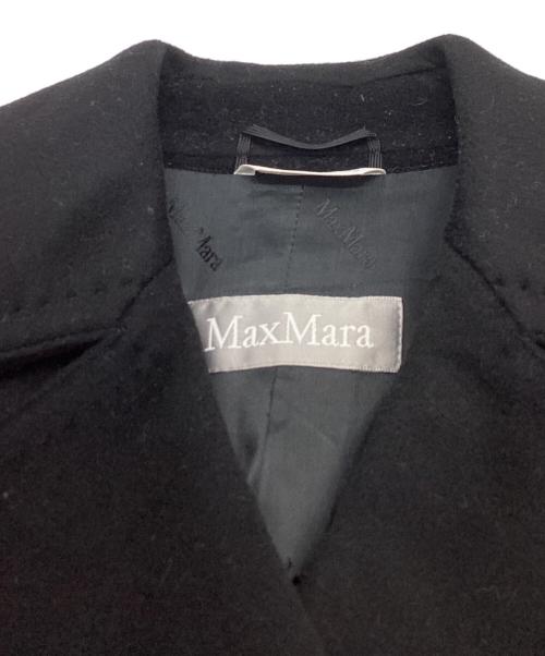 MaxMara（マックスマーラ）MaxMara (マックスマーラ) Virgin wool coat / バージンウールコート / イタリア製 銀タグ ブラック サイズ:40の古着・服飾アイテム