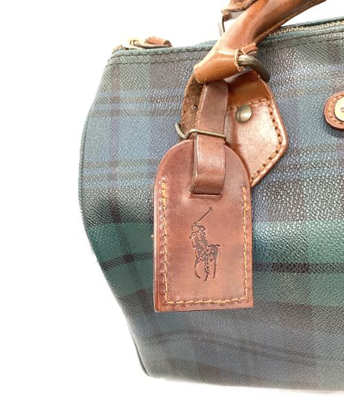 POLO RALPH LAUREN（ポロ・ラルフローレン）POLO RALPH LAUREN (ポロ・ラルフローレン) ブラックウォッチ柄ミニボストンバッグ グリーンの古着・服飾アイテム