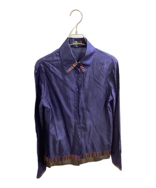 ETRO（エトロ）ETRO (エトロ) シルクシャツ ネイビー サイズ:40の古着・服飾アイテム