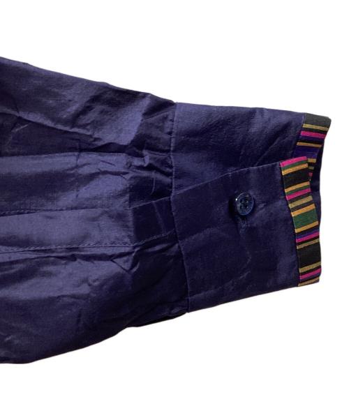 ETRO（エトロ）ETRO (エトロ) シルクシャツ ネイビー サイズ:40の古着・服飾アイテム