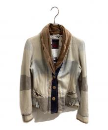 MARITHE+FRANCOIS GIRBAUD（マリテフランソワジルボー）の古着「パッチワークジャケット　F7-7075」｜ブラウン