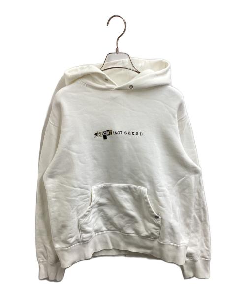 sacai（サカイ）sacai (サカイ) FRAGMENT DESIGN (フラグメントデザイン) プルオーバーパーカー ホワイト サイズ:表記なしの古着・服飾アイテム