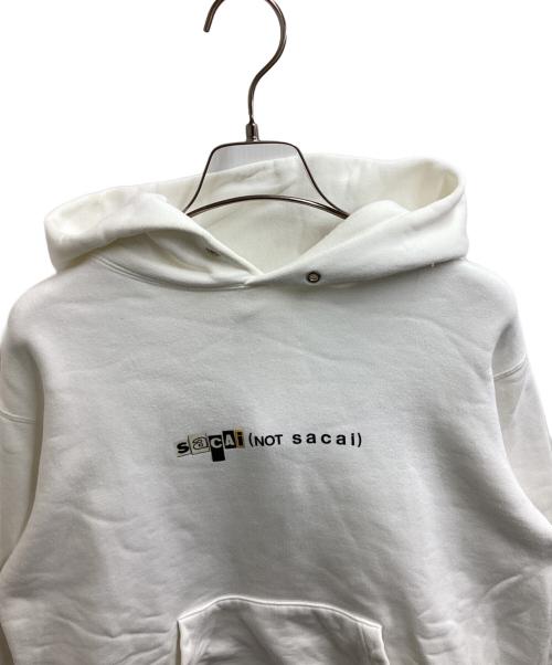 sacai（サカイ）sacai (サカイ) FRAGMENT DESIGN (フラグメントデザイン) プルオーバーパーカー ホワイト サイズ:表記なしの古着・服飾アイテム