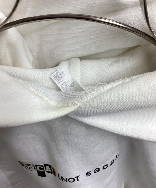 sacai（サカイ）sacai (サカイ) FRAGMENT DESIGN (フラグメントデザイン) プルオーバーパーカー ホワイト サイズ:表記なしの古着・服飾アイテム