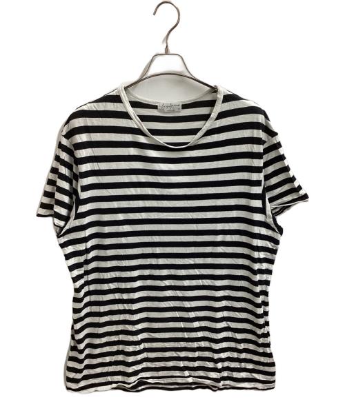 Yohji Yamamoto pour homme（ヨウジヤマモト プールオム）Yohji Yamamoto pour homme (ヨウジヤマモト プールオム) STAFF TEE　HW-T14-270 ホワイト×ブラック サイズ:3の古着・服飾アイテム