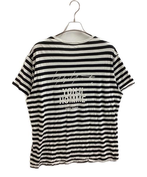 Yohji Yamamoto pour homme（ヨウジヤマモト プールオム）Yohji Yamamoto pour homme (ヨウジヤマモト プールオム) STAFF TEE　HW-T14-270 ホワイト×ブラック サイズ:3の古着・服飾アイテム