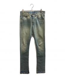 OFFWHITE（オフホワイト）の古着「バイアスデニムパンツ　OMYA062S20386022」｜インディゴ