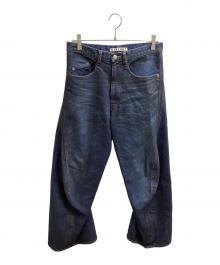 NVRFRGT（ネヴァーフォーゲット）の古着「3D TWISTED WIDE LEG JEANS / EXW251P01 / WISM別注」｜インディゴ