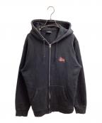 stussyステューシー）の古着「LOGO ZIP HOODIE / ロゴジップパーカー /」｜ブラック