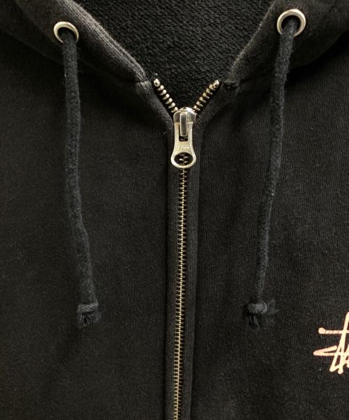 stussy（ステューシー）stussy (ステューシー) LOGO ZIP HOODIE / ロゴジップパーカー /  ブラック サイズ:Lの古着・服飾アイテム