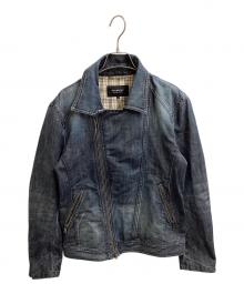 BURBERRY BLACK LABEL（バーバリーブラックレーベル）の古着「denim rider jacket / デニムライダースジャケット / BMP17-216-28」｜インディゴ