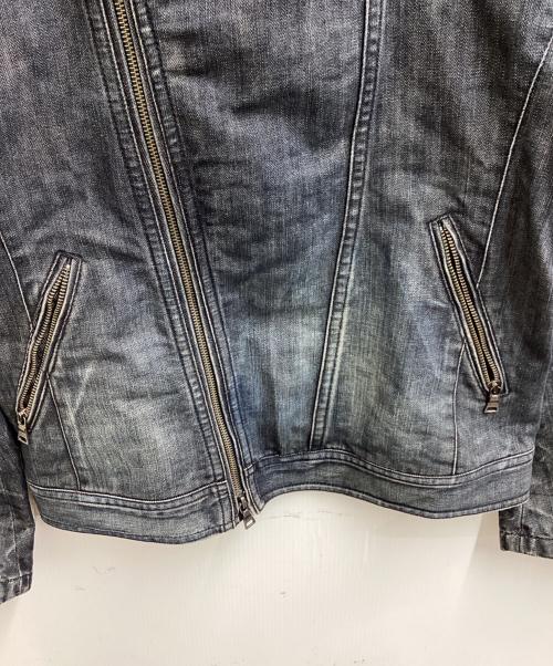 BURBERRY BLACK LABEL（バーバリーブラックレーベル）BURBERRY BLACK LABEL (バーバリーブラックレーベル) denim rider jacket / デニムライダースジャケット / BMP17-216-28 インディゴ サイズ:Mの古着・服飾アイテム