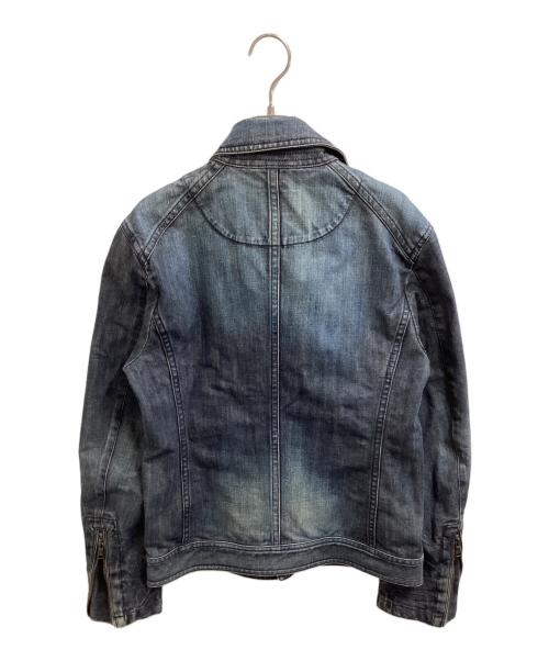 BURBERRY BLACK LABEL（バーバリーブラックレーベル）BURBERRY BLACK LABEL (バーバリーブラックレーベル) denim rider jacket / デニムライダースジャケット / BMP17-216-28 インディゴ サイズ:Mの古着・服飾アイテム