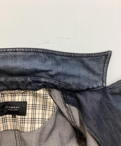 BURBERRY BLACK LABEL（バーバリーブラックレーベル）BURBERRY BLACK LABEL (バーバリーブラックレーベル) denim rider jacket / デニムライダースジャケット / BMP17-216-28 インディゴ サイズ:Mの古着・服飾アイテム