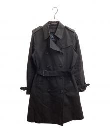BURBERRY LONDON（バーバリーロンドン）の古着「ノバチェックブラックライナーダブルトレンチコート」｜ブラック