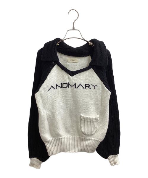 ANDMARY（アンドマリー）ANDMARY (アンドマリー) Marie knit tops ホワイト サイズ:Fの古着・服飾アイテム