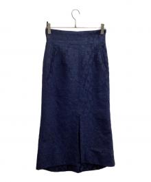 Mame Kurogouchi（マメクロゴウチ）の古着「Floral Jacquard Skirt / MM22FW-SK502」｜ネイビー