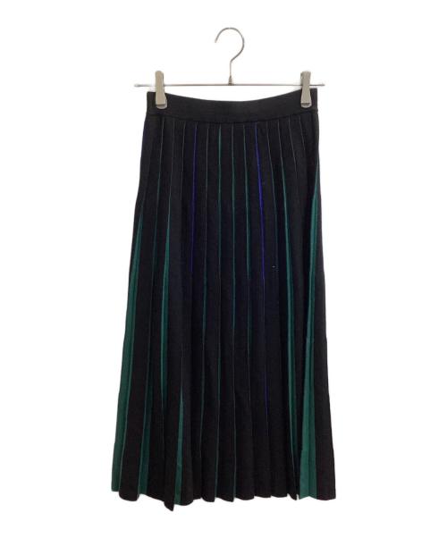 PS Paul Smith（ＰＳポールスミス）PS Paul Smith (ＰＳポールスミス) コントラストプリーツニットスカート / KR PS KW 0909 ブラック サイズ:Sの古着・服飾アイテム