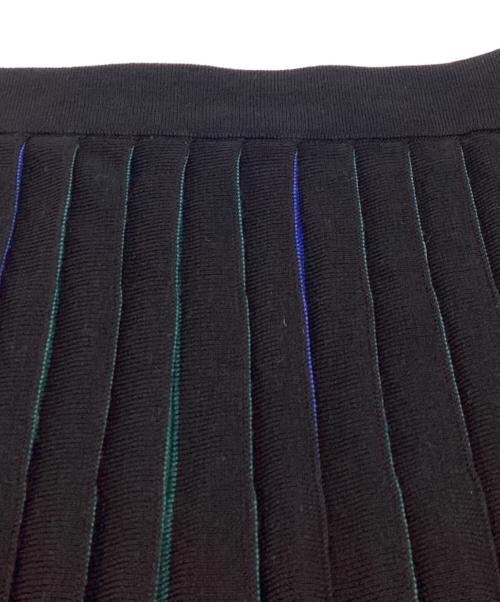 PS Paul Smith（ＰＳポールスミス）PS Paul Smith (ＰＳポールスミス) コントラストプリーツニットスカート / KR PS KW 0909 ブラック サイズ:Sの古着・服飾アイテム