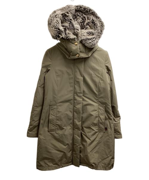 WOOLRICH（ウールリッチ）WOOLRICH (ウールリッチ) TOMORROW LAND (トゥモローランド) 別注ボウブリッジダウンコート　/　WWCPS2865　/　WWCPS2865 ベージュ サイズ:ＸＳの古着・服飾アイテム