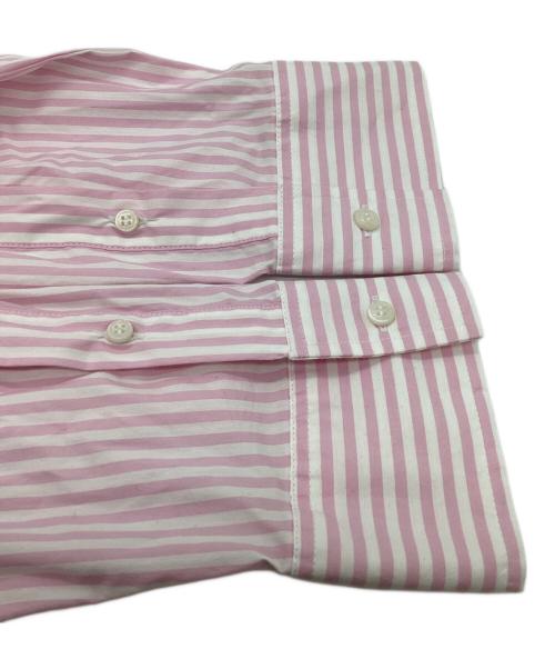 DIESEL（ディーゼル）DIESEL (ディーゼル) D-logo Asymmetric stripe shirt / A12877 ピンク サイズ:40の古着・服飾アイテム