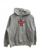 SUPREMEシュプリーム）の古着「20FW Cross Box Logo Hooded Sweatshirt / クロス ボックス ロゴ フーデッド スウェットシャツ / パーカー」｜グレー
