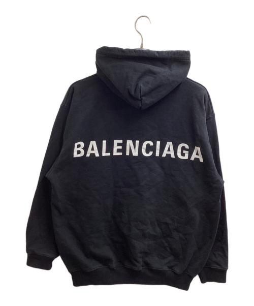 BALENCIAGA（バレンシアガ）BALENCIAGA (バレンシアガ) バックロゴプリントフーディ / 570811 TAV37 / 19SS ブラック サイズ:XSの古着・服飾アイテム