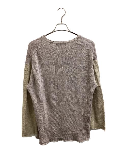 COMME des GARCONS HOMME（コムデギャルソン オム）COMME des GARCONS HOMME (コムデギャルソン オム) 切替リネンニット / AD1997 / 96SS / 田中オム パープル×ベージュ サイズ:表記無しの古着・服飾アイテム