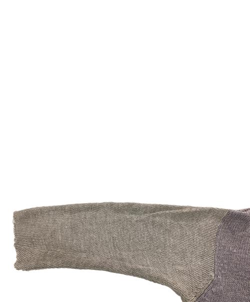 COMME des GARCONS HOMME（コムデギャルソン オム）COMME des GARCONS HOMME (コムデギャルソン オム) 切替リネンニット / AD1997 / 96SS / 田中オム パープル×ベージュ サイズ:表記無しの古着・服飾アイテム