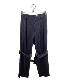 ROKH（ロク）の古着「SATIN BELT PANTS」｜ネイビー