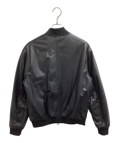 EMPORIO ARMANI（エンポリオ アルマーニ）EMPORIO ARMANI (エンポリオ アルマーニ) ラムレザーボンバージャケット ブラック サイズ:44の古着・服飾アイテム