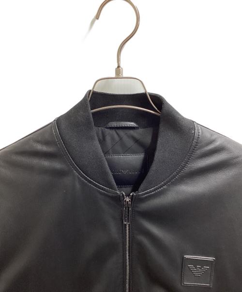 EMPORIO ARMANI（エンポリオ アルマーニ）EMPORIO ARMANI (エンポリオ アルマーニ) ラムレザーボンバージャケット ブラック サイズ:44の古着・服飾アイテム