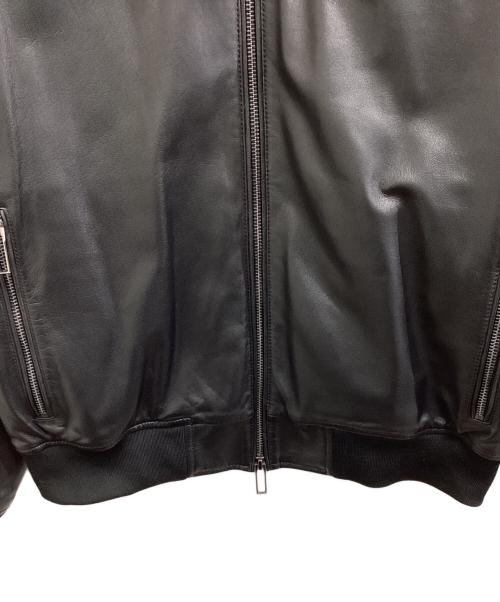 EMPORIO ARMANI（エンポリオ アルマーニ）EMPORIO ARMANI (エンポリオ アルマーニ) ラムレザーボンバージャケット ブラック サイズ:44の古着・服飾アイテム