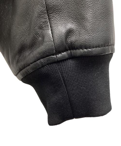 EMPORIO ARMANI（エンポリオ アルマーニ）EMPORIO ARMANI (エンポリオ アルマーニ) ラムレザーボンバージャケット ブラック サイズ:44の古着・服飾アイテム