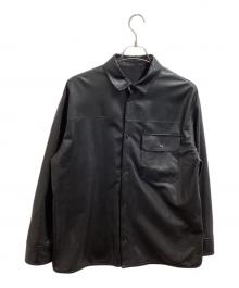 EMPORIO ARMANI（エンポリオ アルマーニ）の古着「ラムレザーシャツ / lamb leather shirt / EM000119」｜ブラック