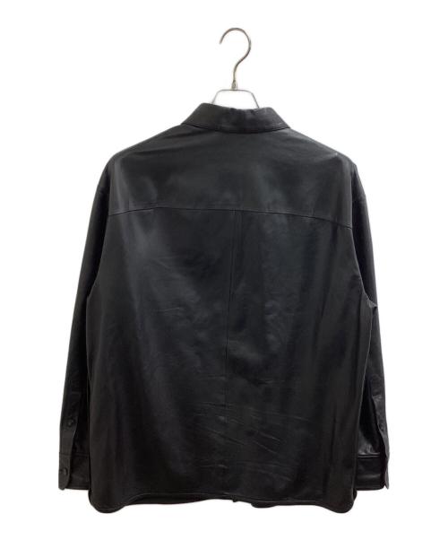 EMPORIO ARMANI（エンポリオ アルマーニ）EMPORIO ARMANI (エンポリオ アルマーニ) ラムレザーシャツ / lamb leather shirt / EM000119 ブラック サイズ:46の古着・服飾アイテム