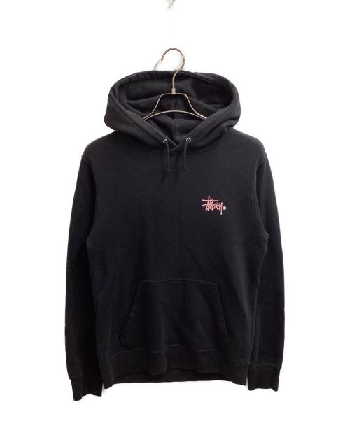 stussy（ステューシー）stussy (ステューシー) ロゴプリントパーカー ブラック サイズ:Sの古着・服飾アイテム