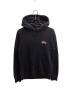 stussy（ステューシー）の古着「ロゴプリントパーカー」｜ブラック