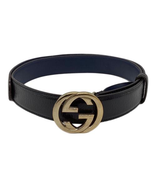 GUCCI（グッチ）GUCCI (グッチ) GGインターロッキングベルト / 114874 ネイビー サイズ:-の古着・服飾アイテム