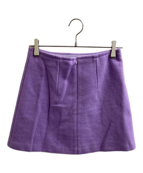 patou（パトゥ）Patou (パトゥ) ダブルウェイスウールミニスカート パープル サイズ:36の古着・服飾アイテム