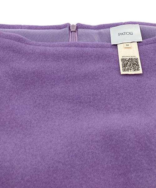 patou（パトゥ）Patou (パトゥ) ダブルウェイスウールミニスカート パープル サイズ:36の古着・服飾アイテム