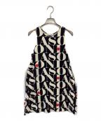 SONIA RYKIELソニア リキエル）の古着「LOGO-PRINTE SLEEVELESS DRESS / 88294479-34 / MADE IN PORTUGAL」｜ベージュ