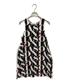 SONIA RYKIEL（ソニア リキエル）の古着「LOGO-PRINTE SLEEVELESS DRESS / 88294479-34 / MADE IN PORTUGAL」｜ベージュ
