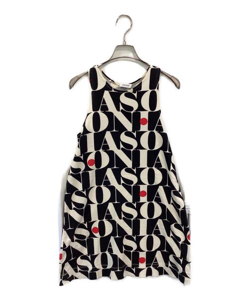 SONIA RYKIEL（ソニア リキエル）SONIA RYKIEL (ソニア リキエル) LOGO-PRINTE SLEEVELESS DRESS / 88294479-34 / MADE IN PORTUGAL ベージュ サイズ:Mの古着・服飾アイテム
