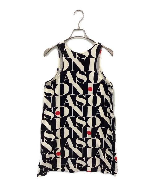 SONIA RYKIEL（ソニア リキエル）SONIA RYKIEL (ソニア リキエル) LOGO-PRINTE SLEEVELESS DRESS / 88294479-34 / MADE IN PORTUGAL ベージュ サイズ:Mの古着・服飾アイテム