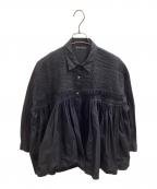 mizuiro-indミズイロインド）の古着「pin tuck shirt tuni / 1-230010」｜ブラック