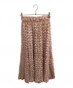 Snidelスナイデル）の古着「ジャガードフレアスカート / SWFS244218」｜ピンク